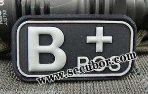 3D Rubber Patch velcro backing blood type